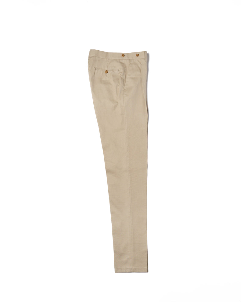 Light weight cotton - Single pleat trousers - Beige