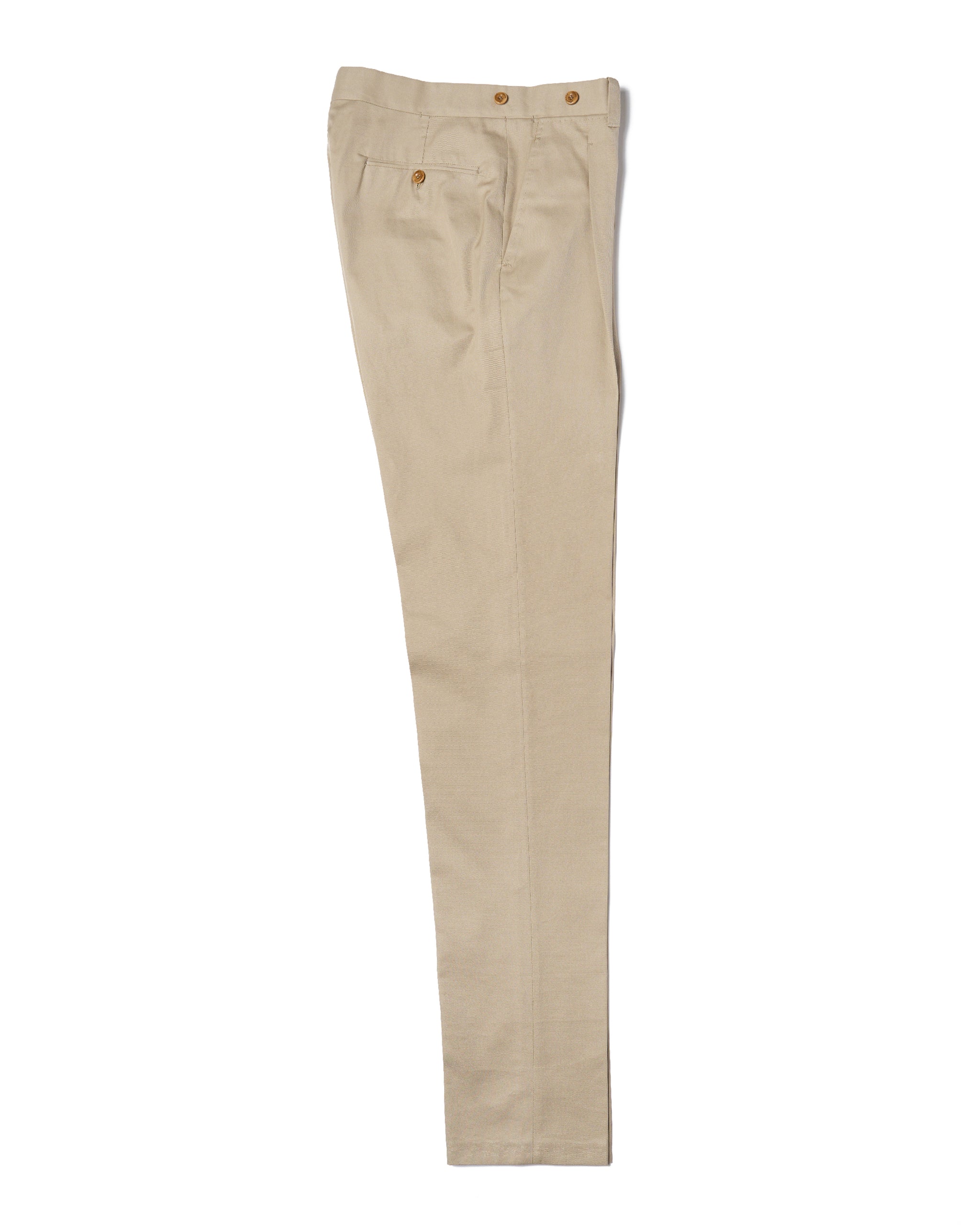 Light weight cotton trousers - Single pleat trousers - Beige