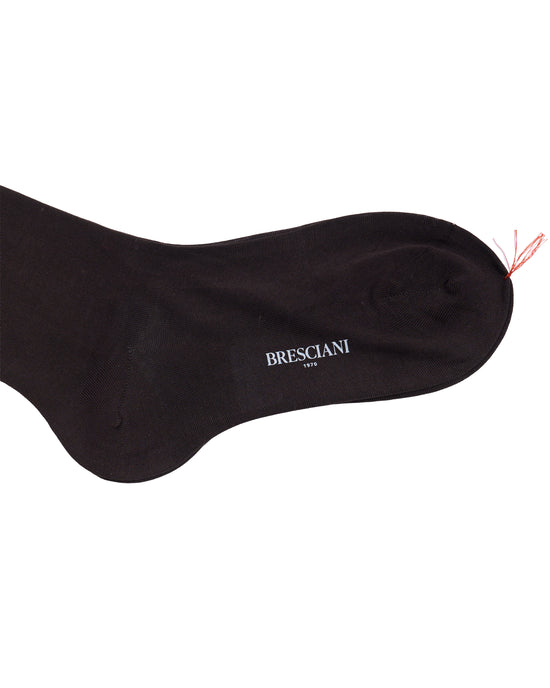 Knee length socks - Plain cotton - Cioccolato