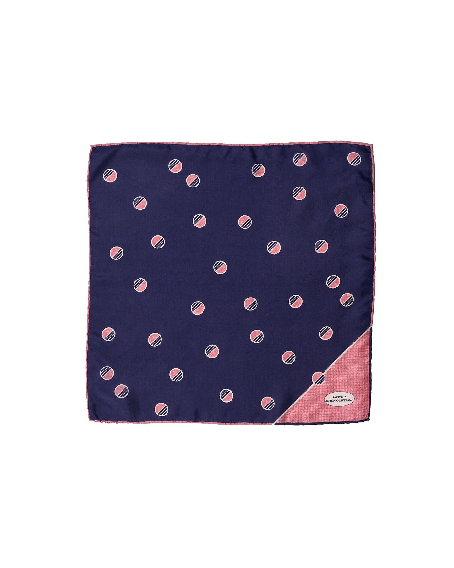 Pocket square - Blue geometric print - Silk