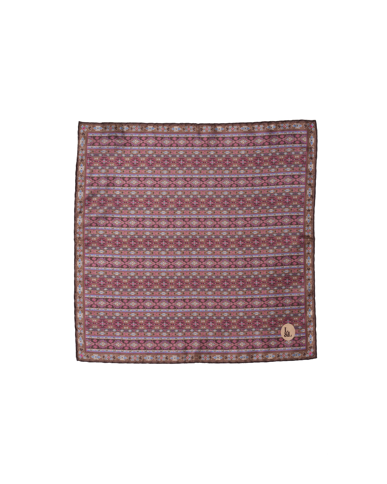 Pocket square - silk - Brown navajo pattern