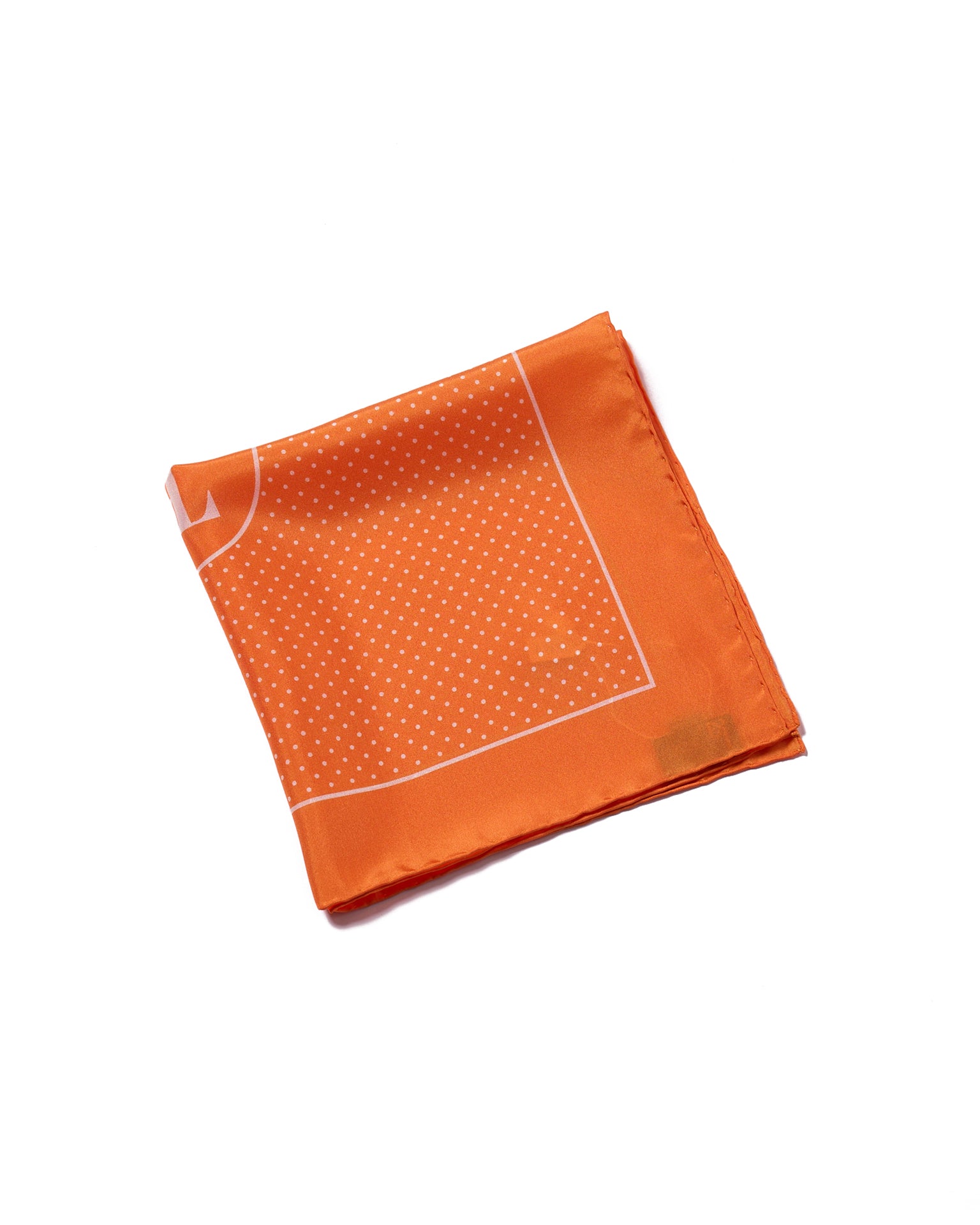 Pocket square - silk - Orange dots with logo