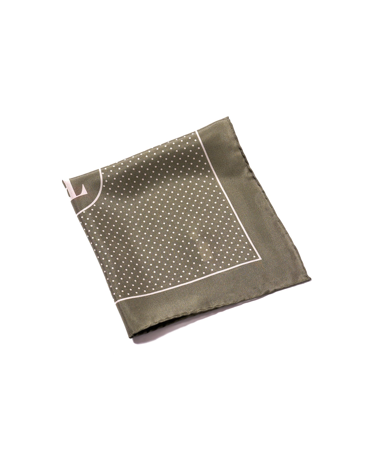 Pocket square - silk - Grey dots with logo