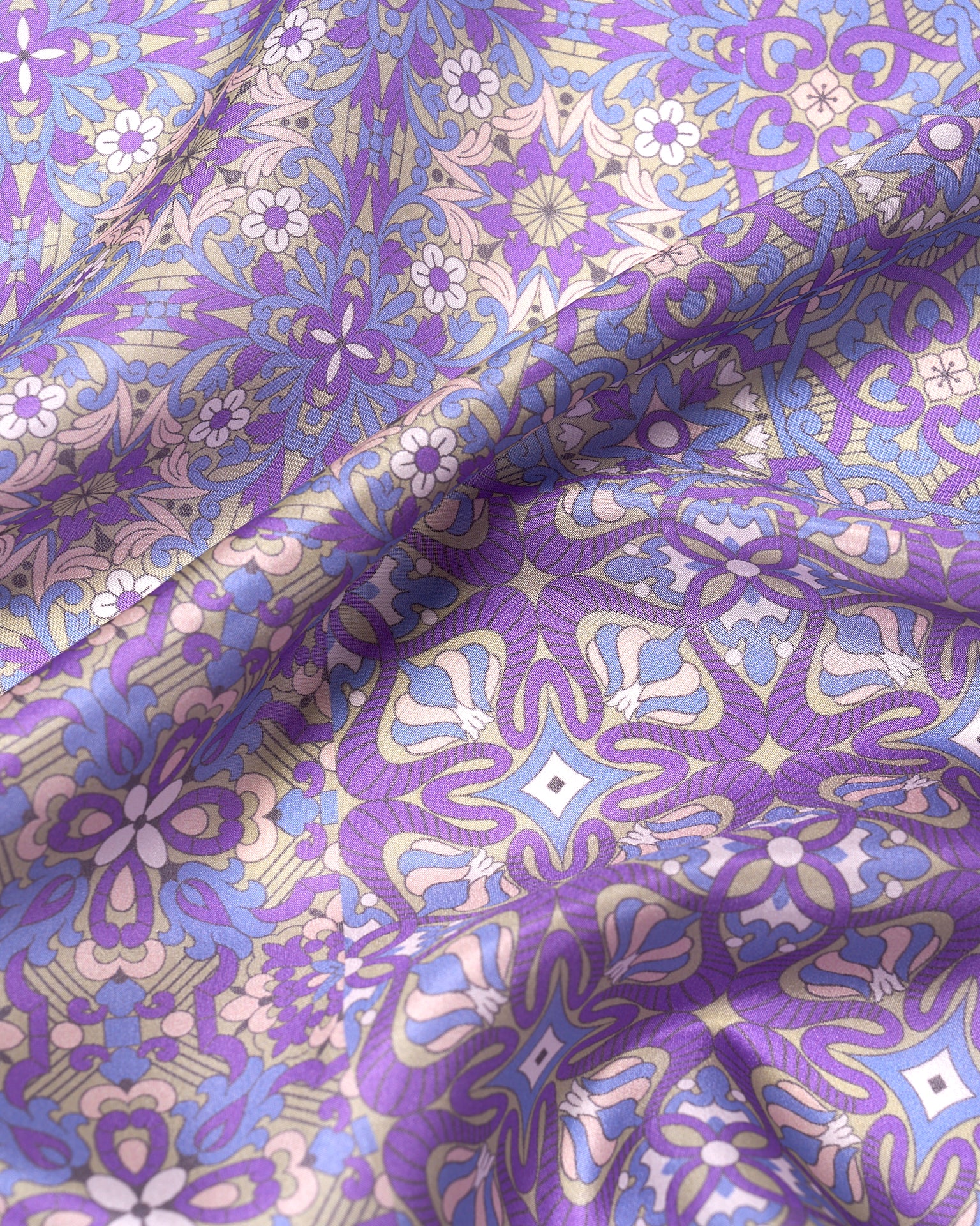 Pocket square - Silk -  Purple bloom flower
