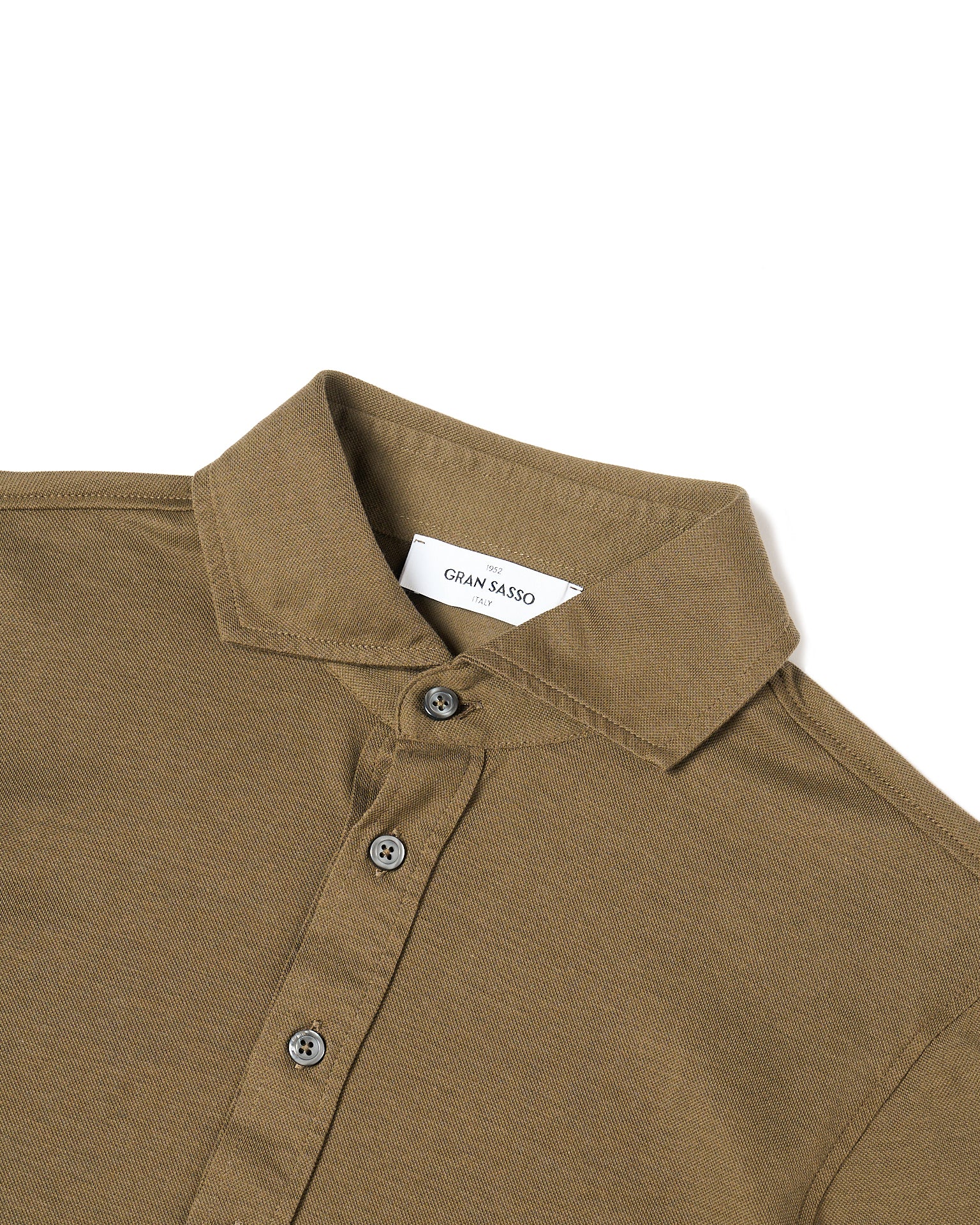 Pique cotton polo - Dark brown
