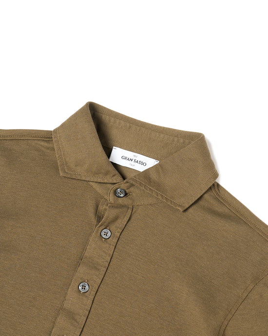 Pique cotton polo - Dark brown