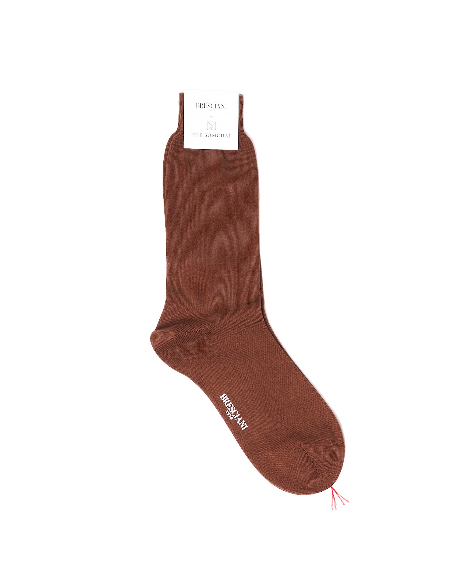 Calf length socks - Plain cotton  - Ciocolato