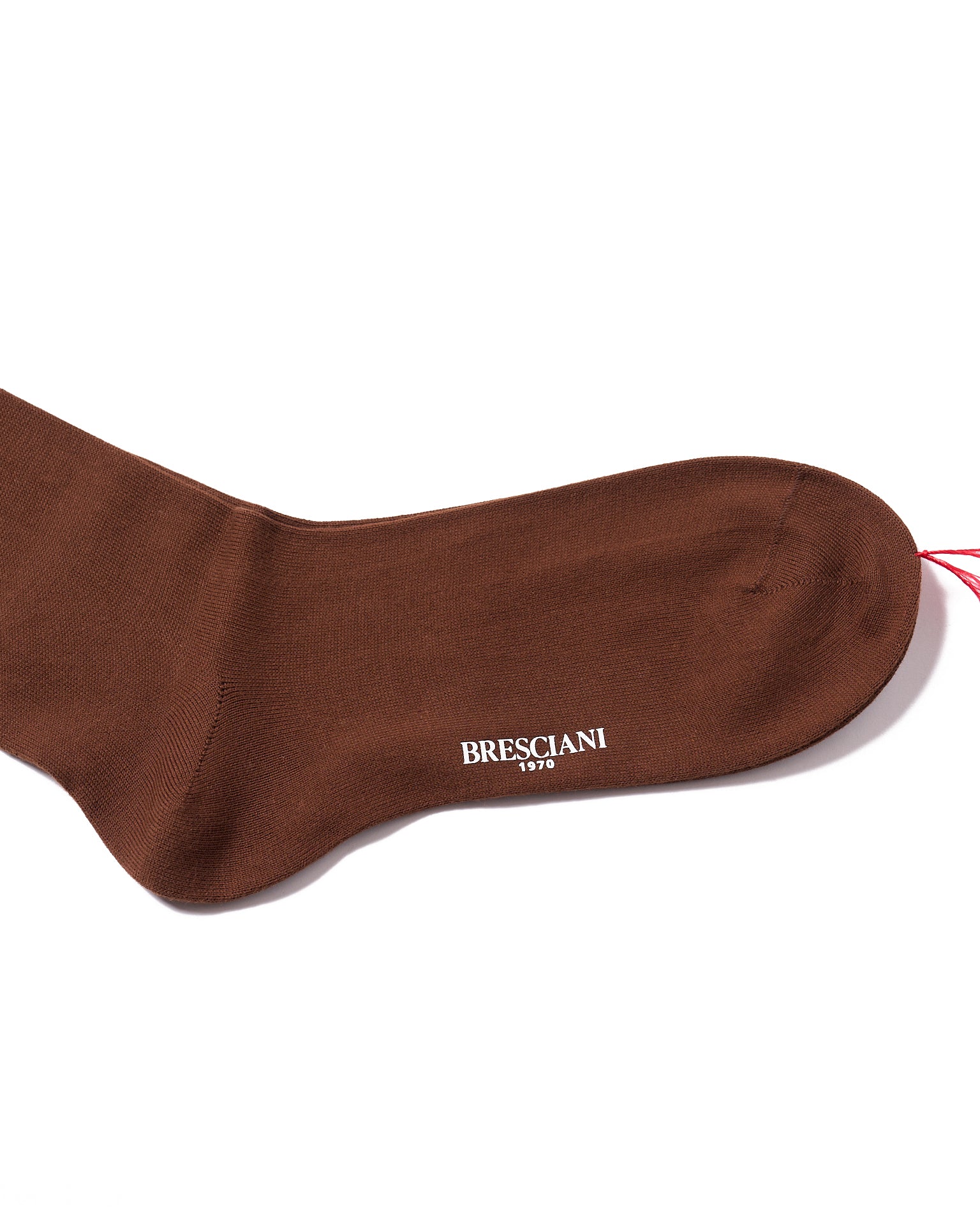 Calf length socks - Plain cotton  - Ciocolato