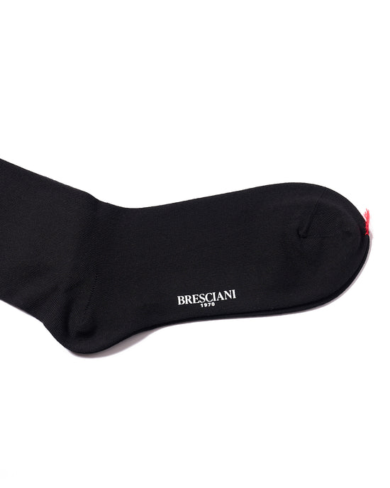 Calf length socks - Plain cotton  - Nero