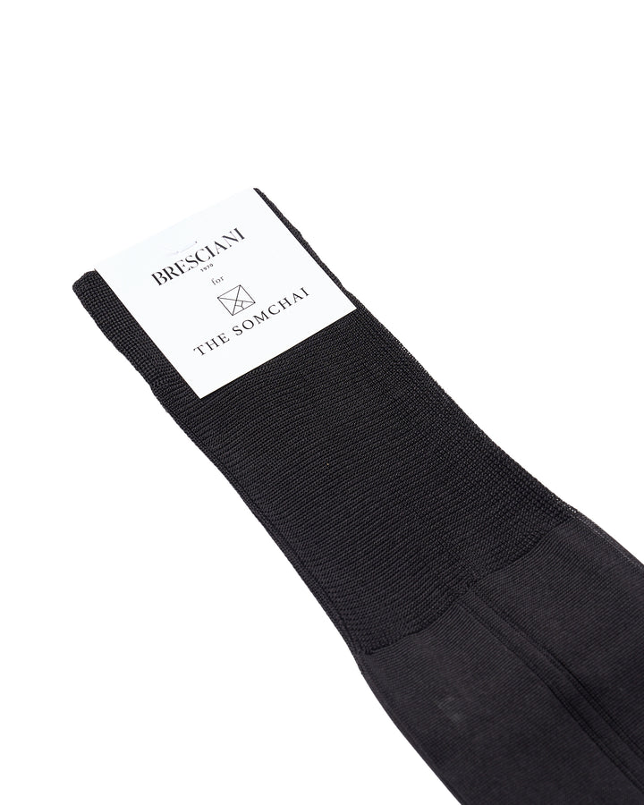 Knee length socks - Plain silk  - Nero