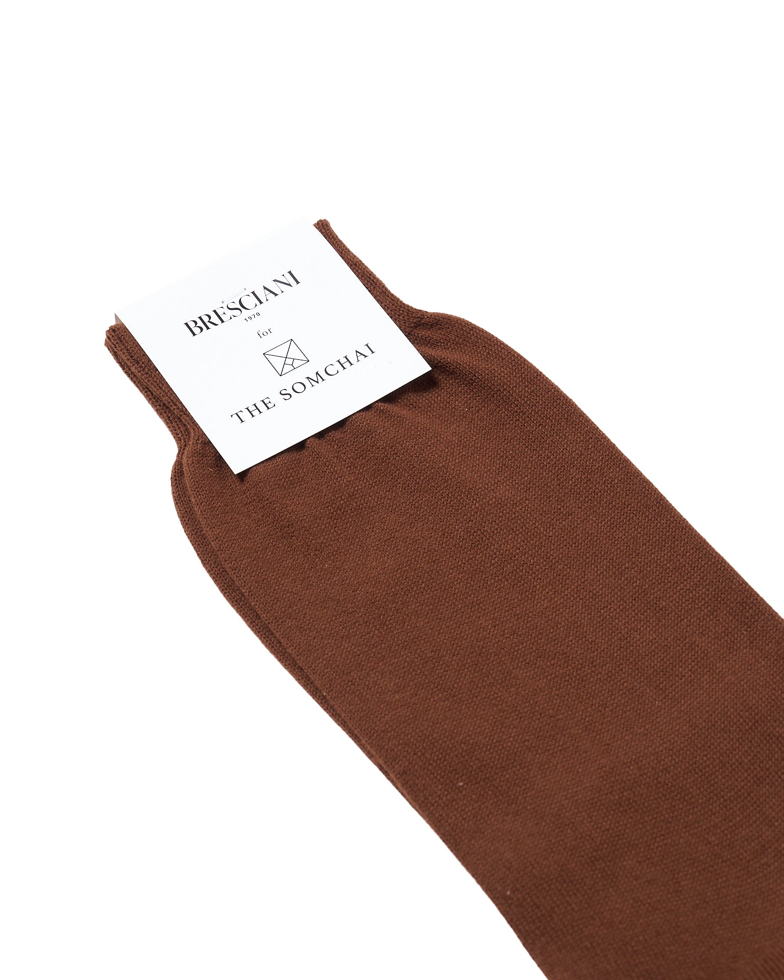 Calf length socks - Plain cotton  - Ciocolato