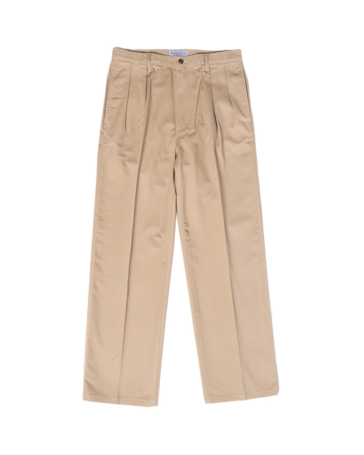 Double pleated Chino trousers - Beige