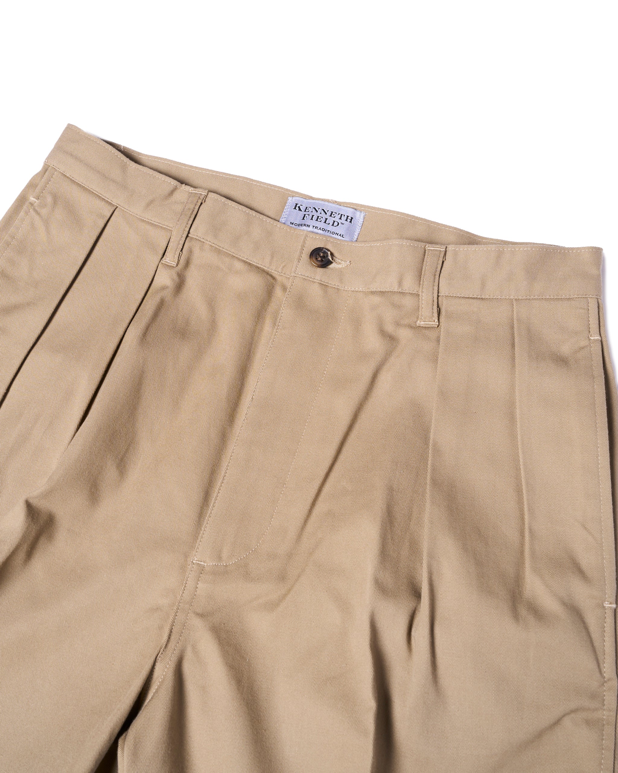 Double pleated Chino trousers - Beige