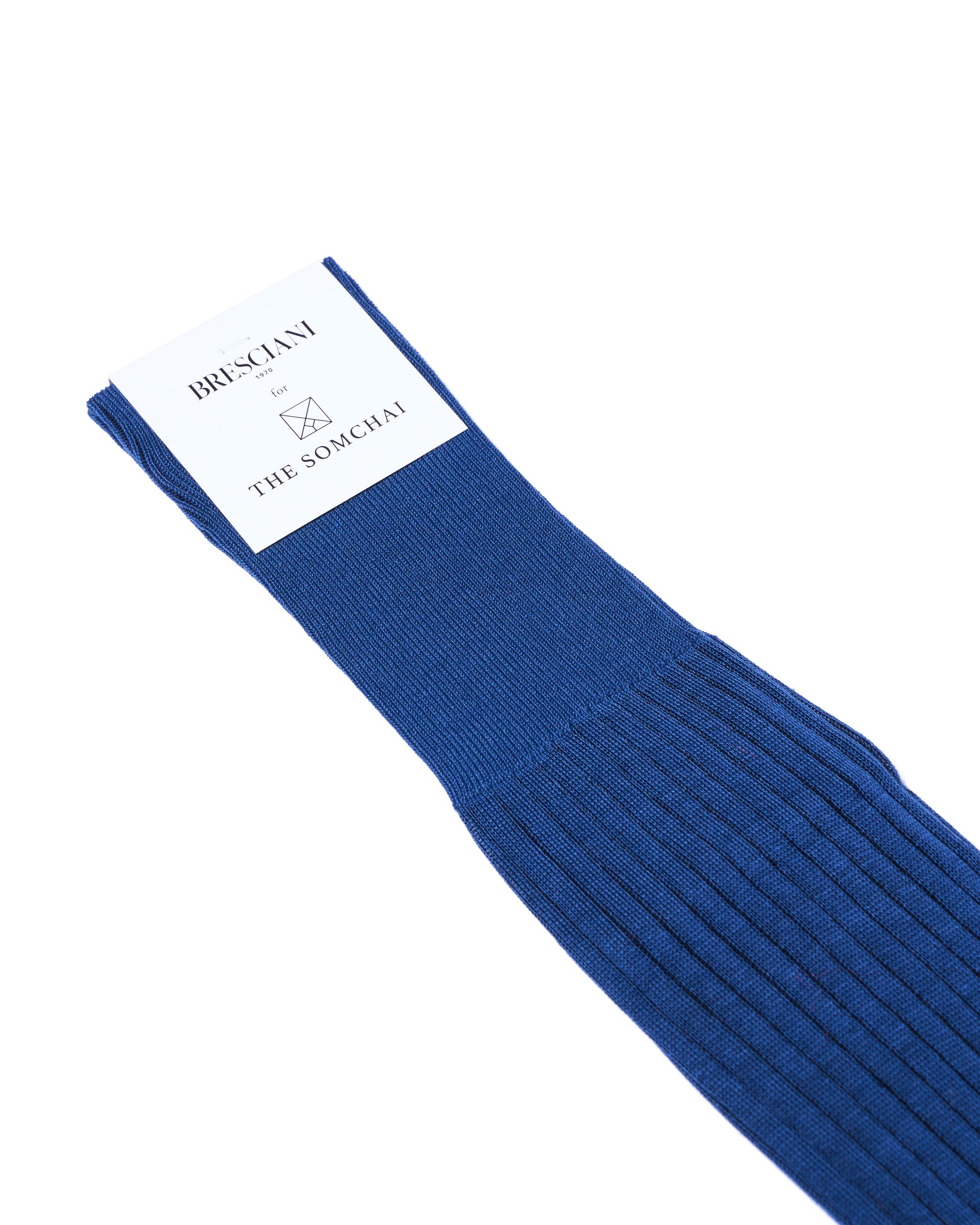 Knee length socks - Ribbed cotton  - Profondo Nero