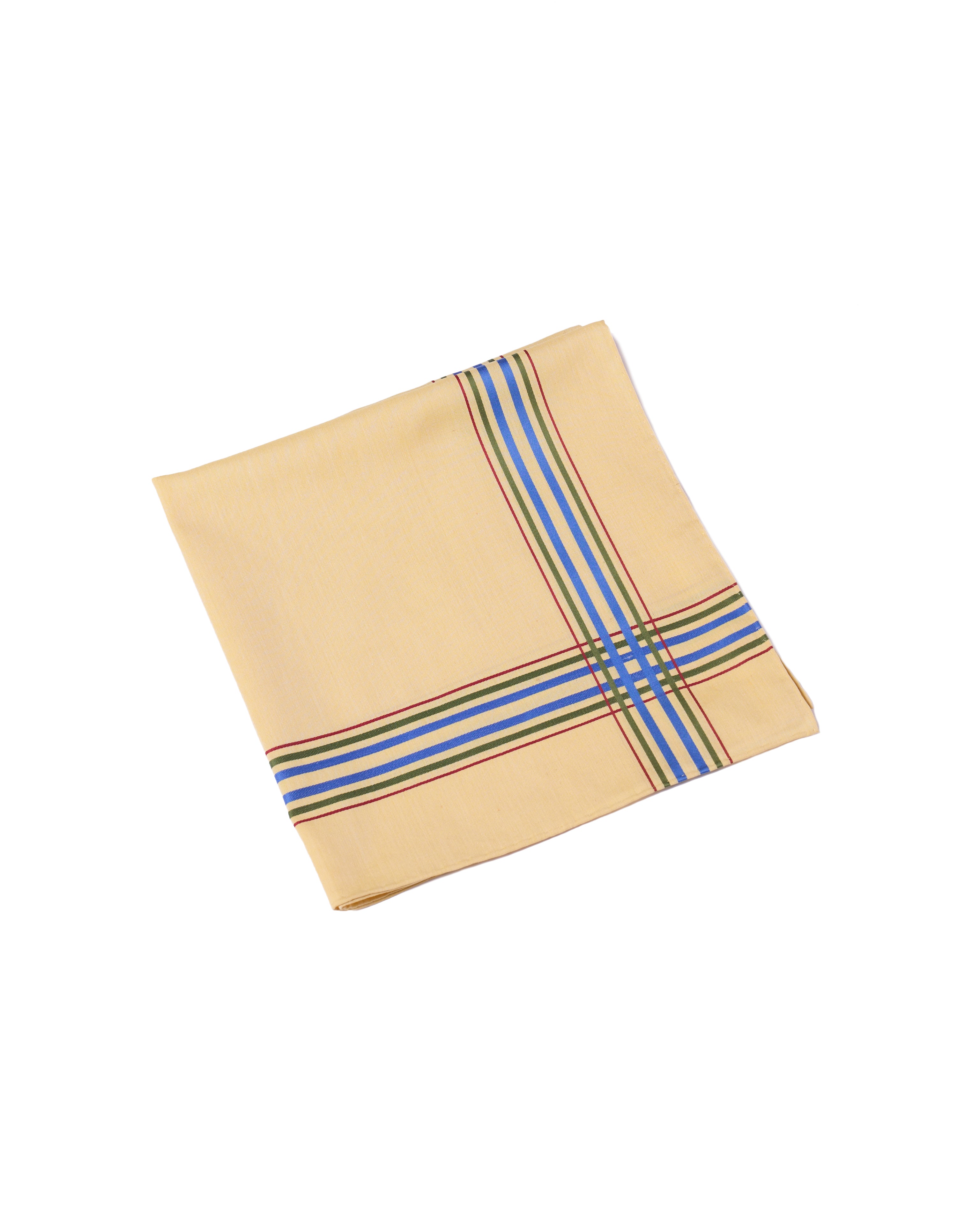 Handkerchief - cotton - Yellow with red, green and blue stripe