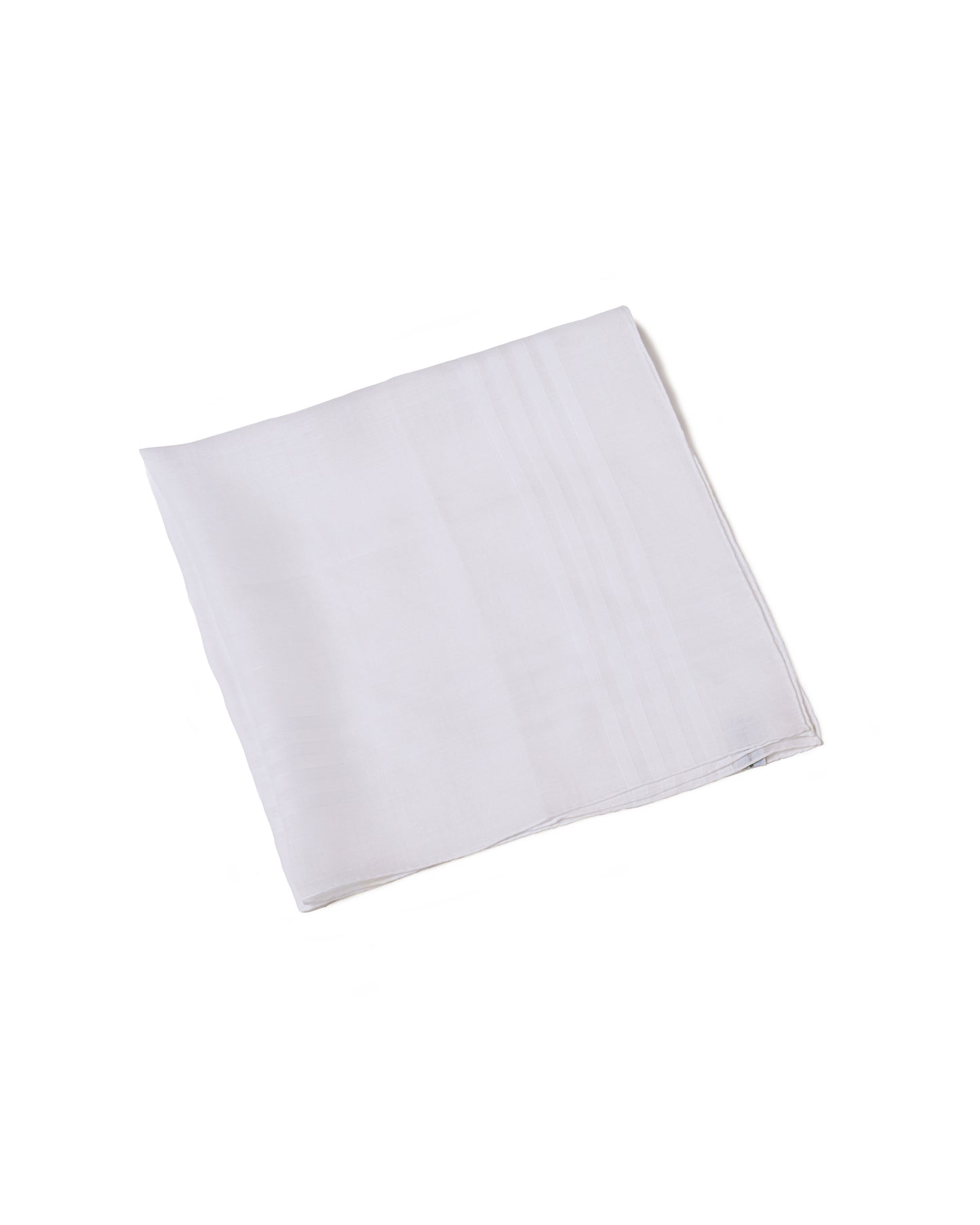 Pocket square - cotton - Batiste stripe - white