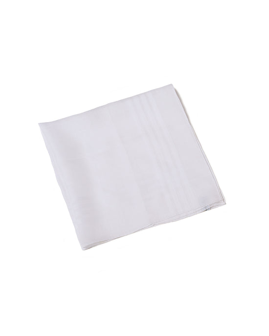 Pocket square - cotton - Batiste stripe - white