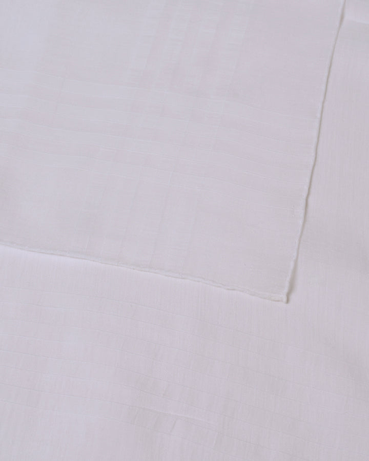 Pocket square - cotton - Batiste stripe - white