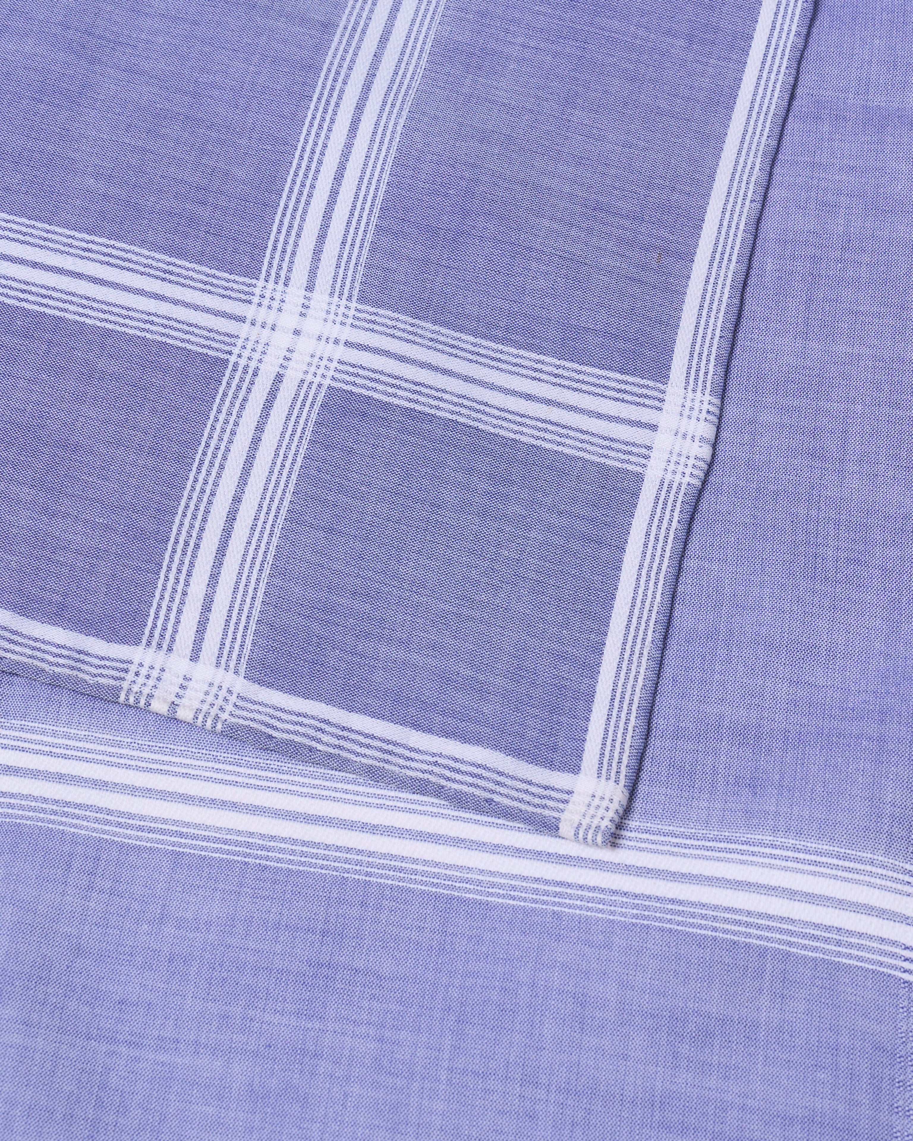 Handkerchief - cotton - Blue with white stripe