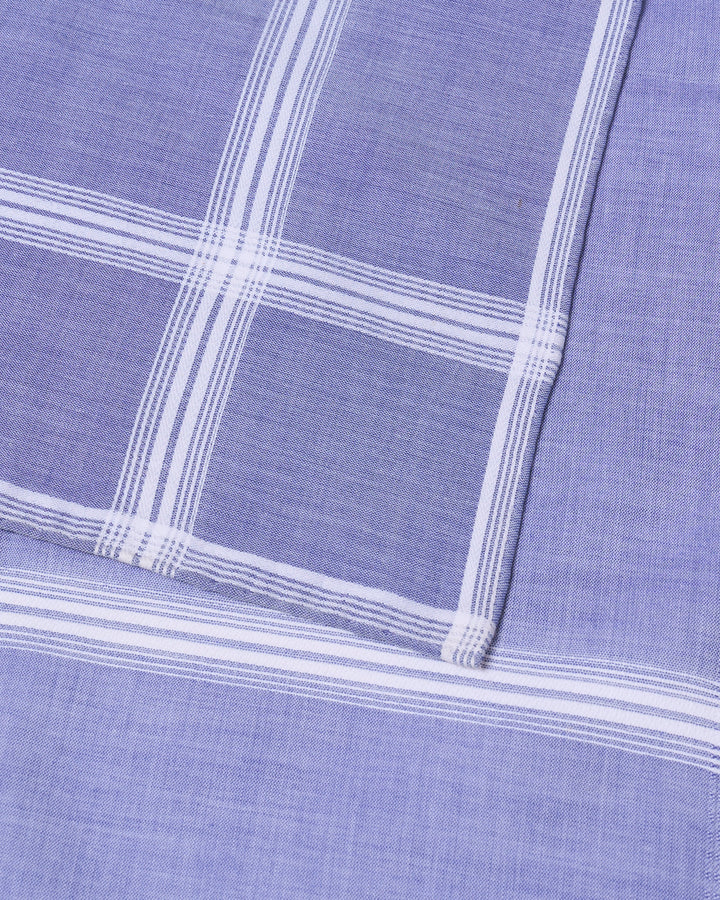 Handkerchief - cotton - Blue with white stripe