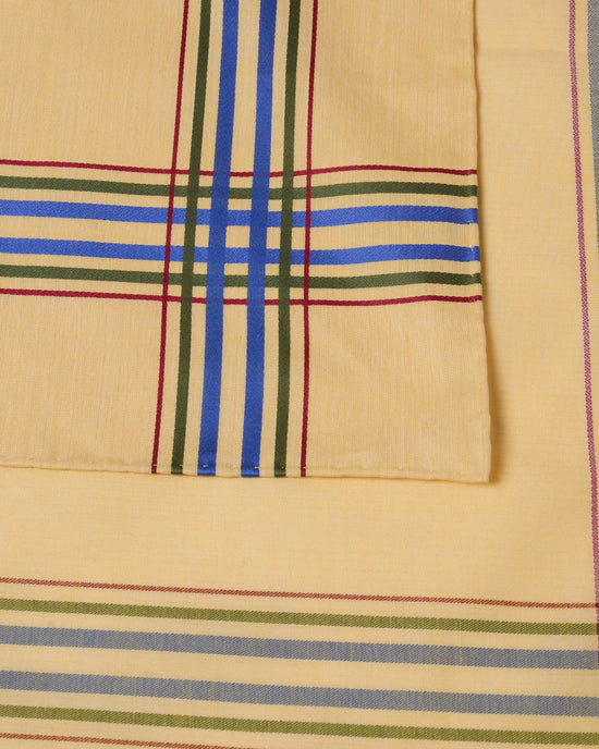 Handkerchief - cotton - Yellow with red, green and blue stripe