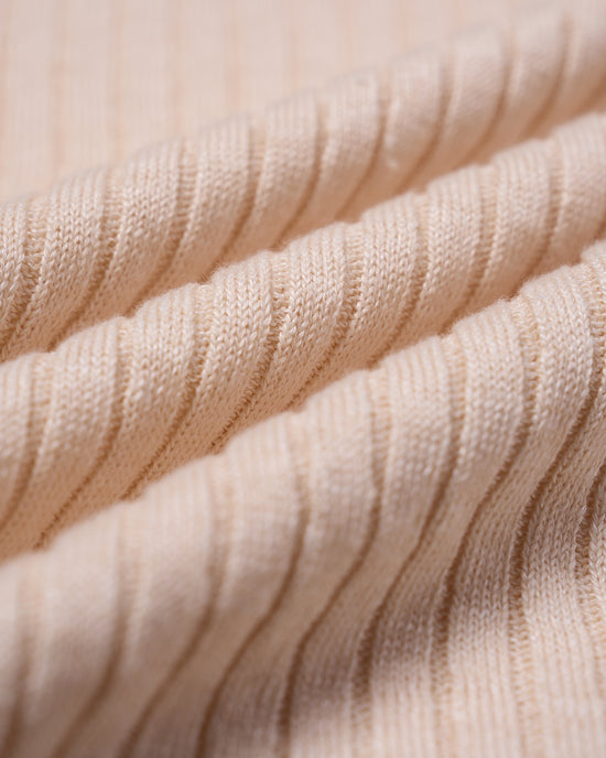 Knitted ribbed linen and cotton - Off white