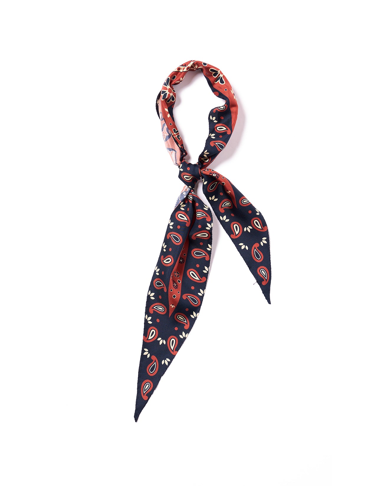 Scarf - Triangle - Red with off-white and navy blue border