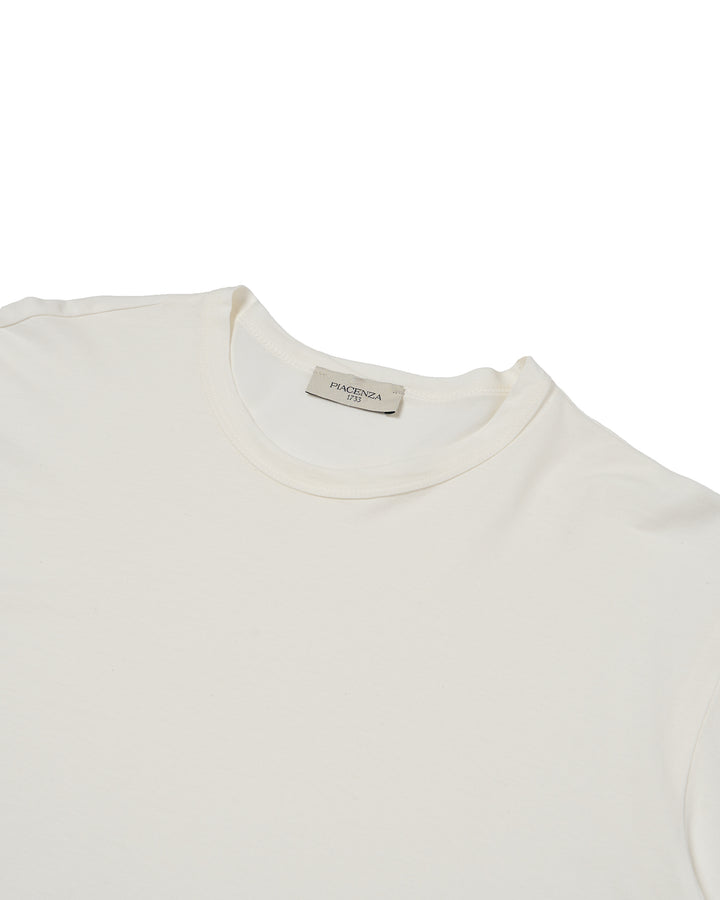 T shirt - Crew neck - White - compact cotton