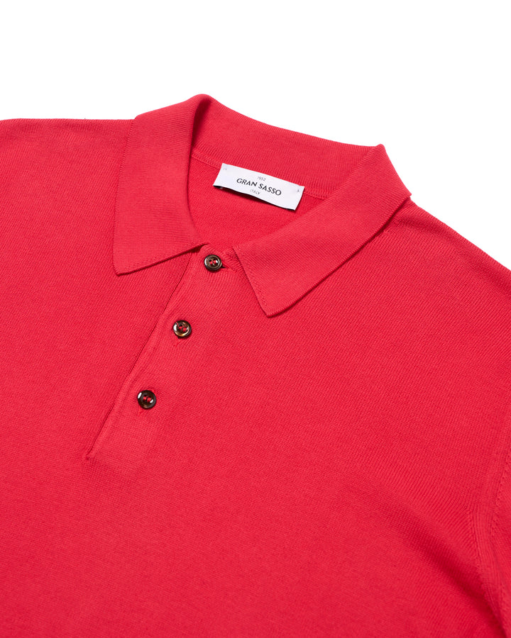 Knitted wool polo - Red