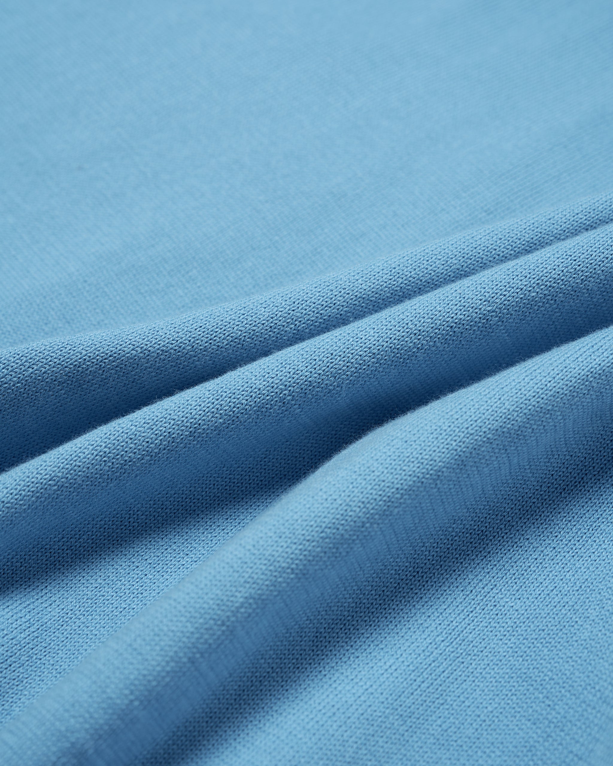 Knitted Suvin cotton polo - Sky blue