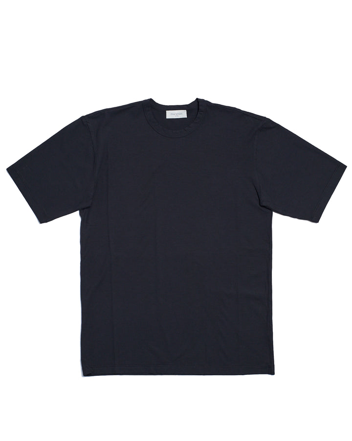 T shirt - Crew neck - Black - compact cotton