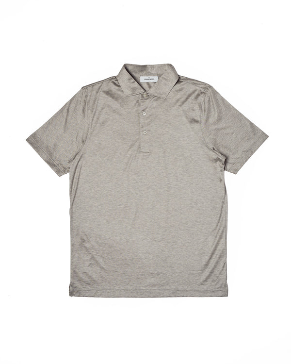 Polo short sleeves - Jersey cotton - Light grey