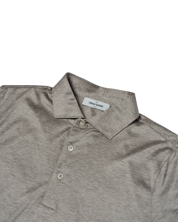 Polo short sleeves - Jersey cotton - Light grey