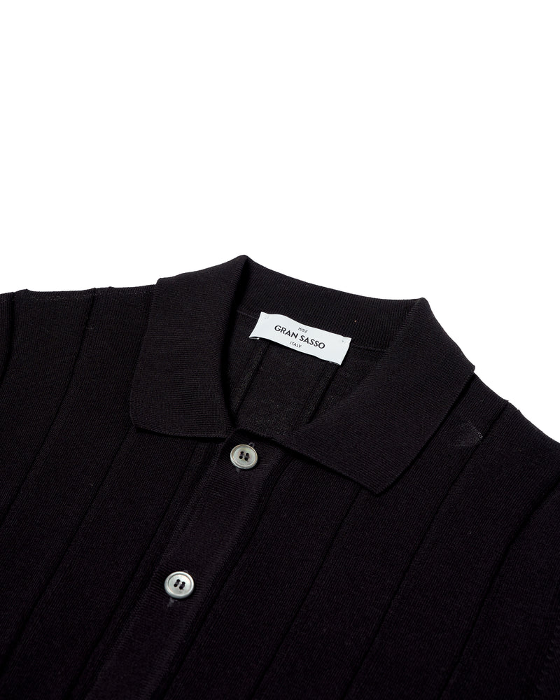 Shirt - Knitted ribbed - Black - CO