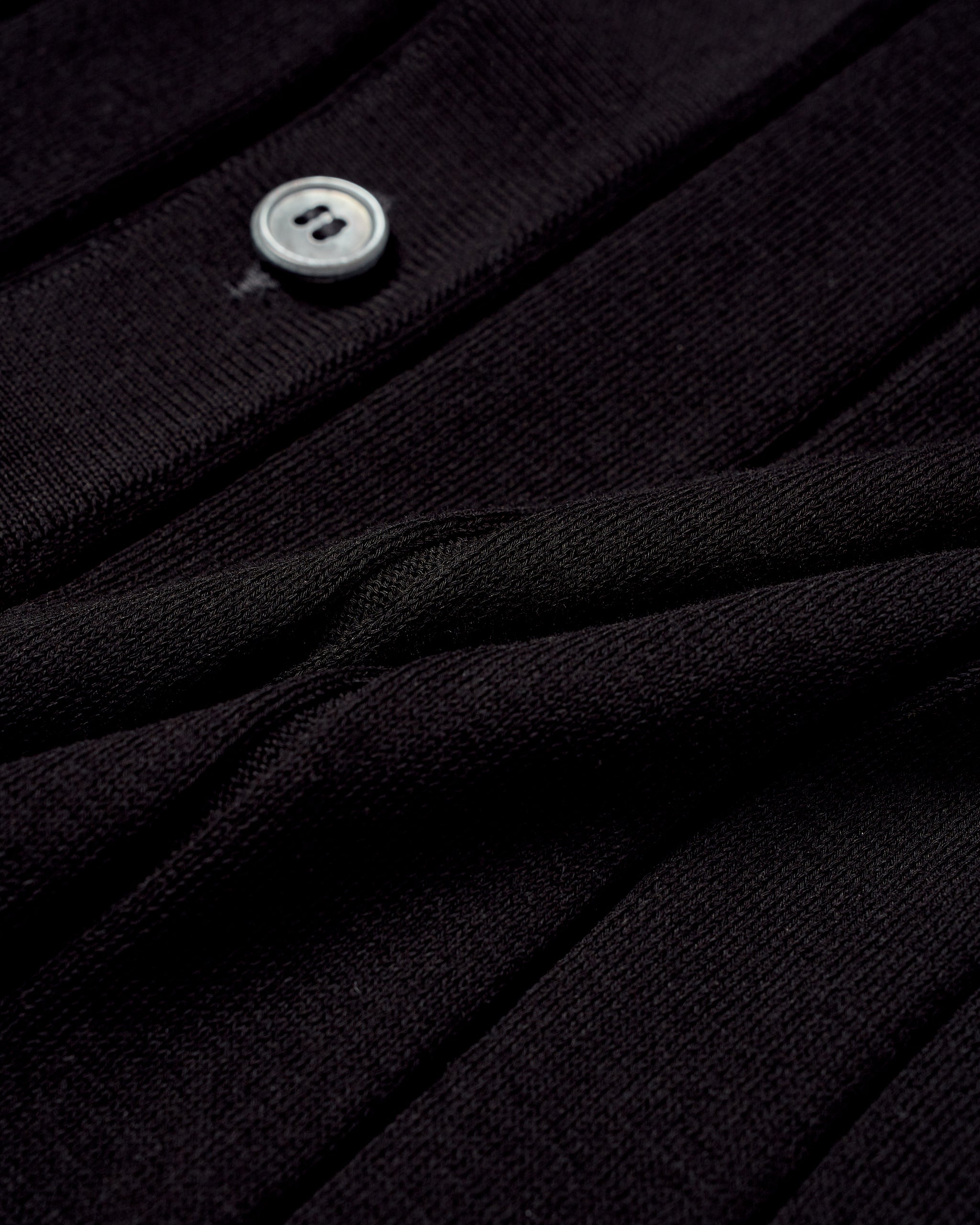 Knitted ribbed cotton shirt - Black