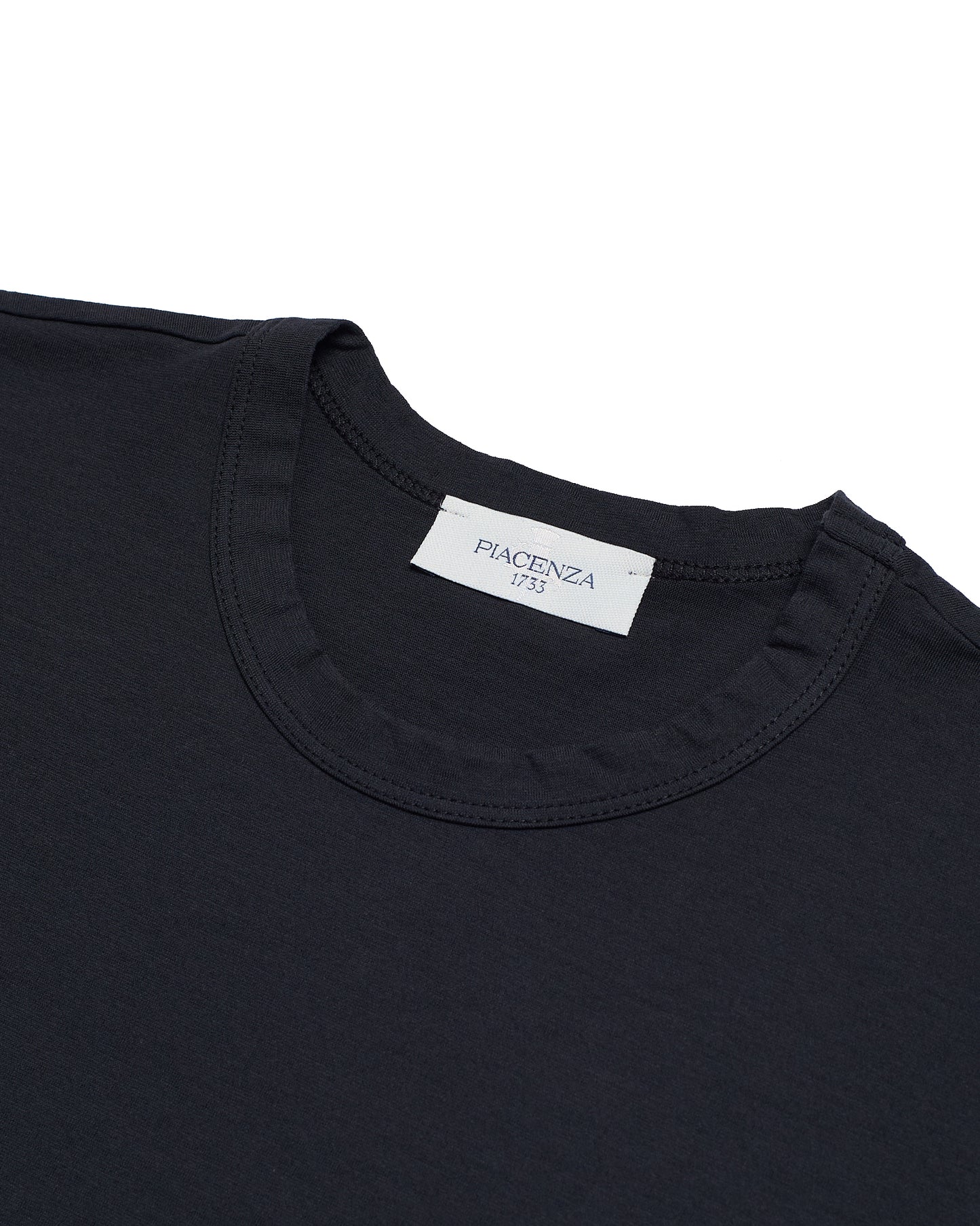 T shirt - Crew neck - Black - compact cotton