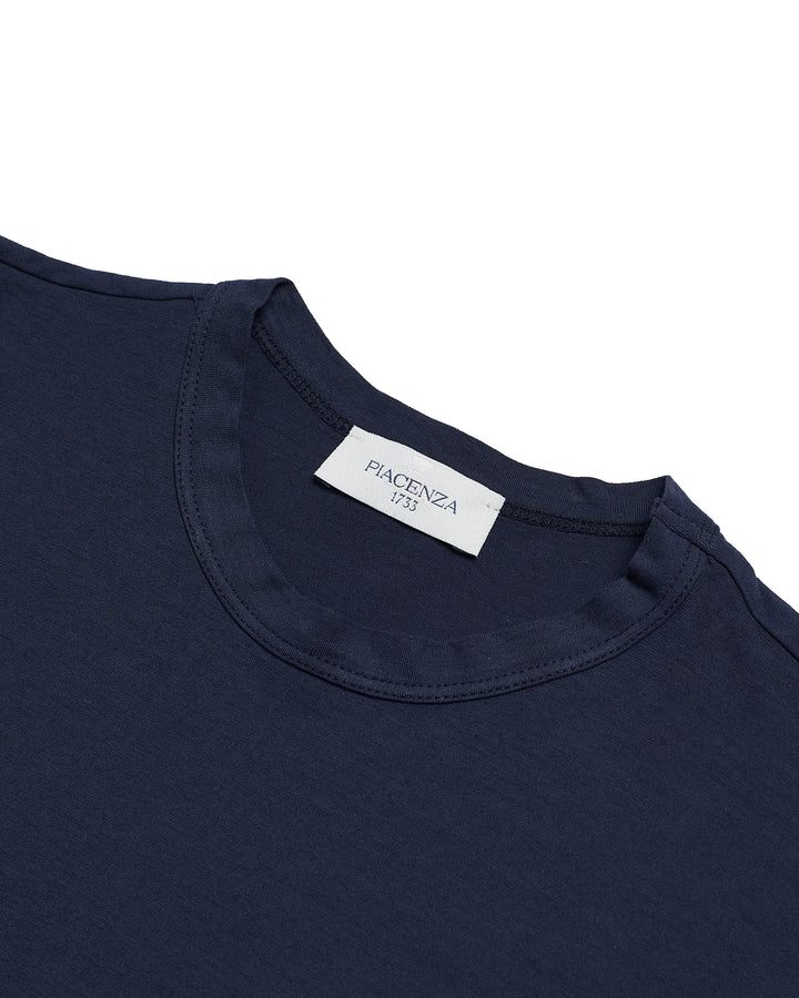 Crewneck compact cotton - Navy blue