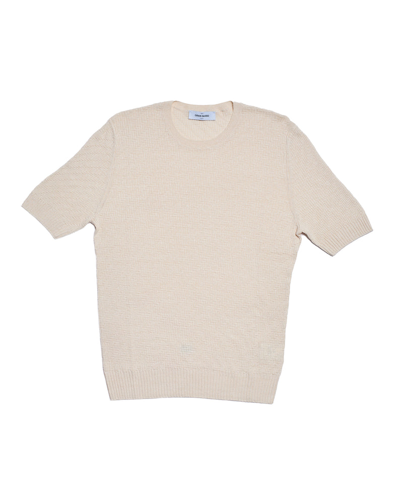 T-shirt knitted zigzag - Whie - LI/CO