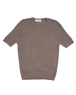 T-shirt knitted zigzag - Dark brown - LI/CO