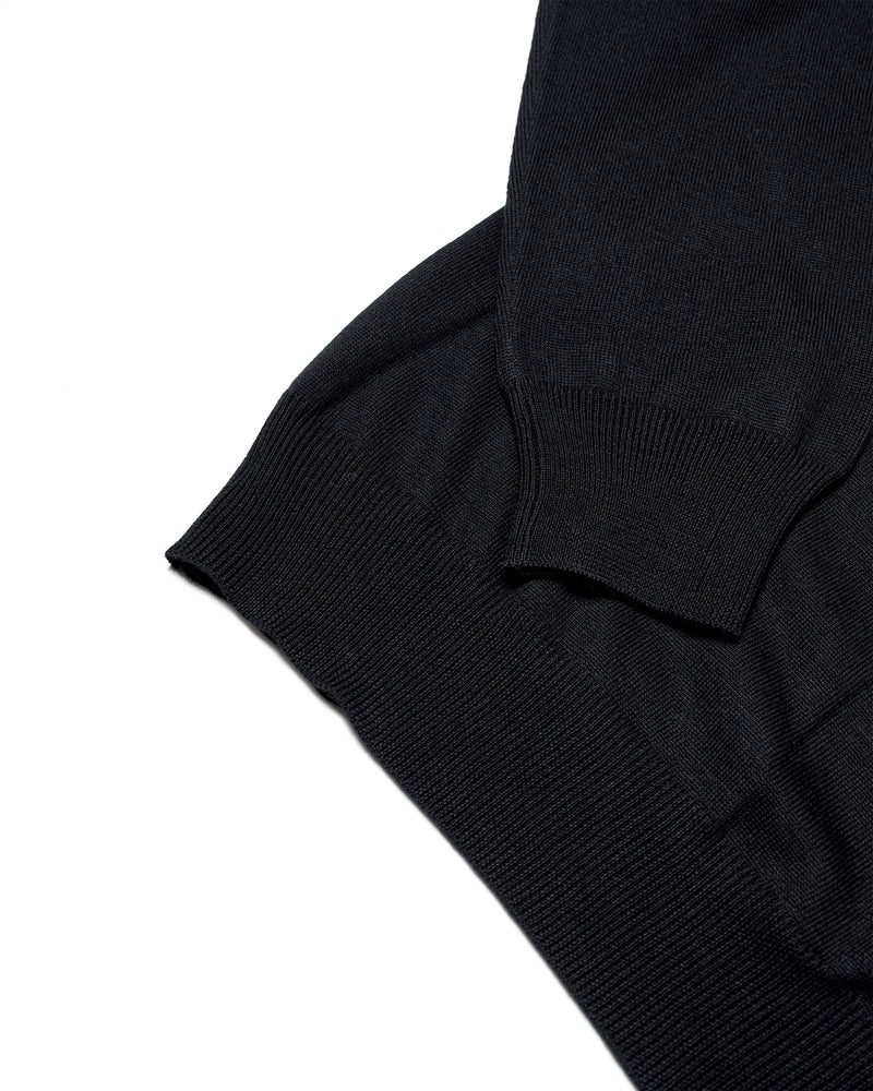 Knitted Mock Merino wool sweater - Black