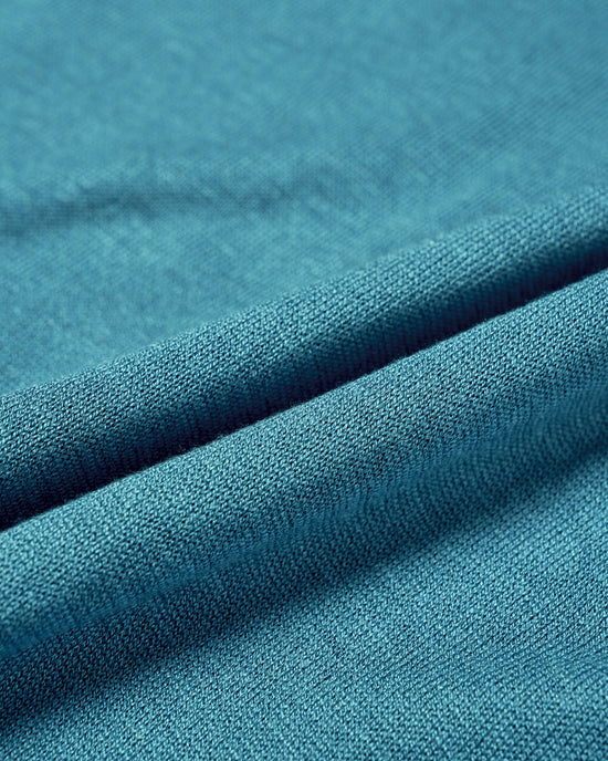 Knitted silk polo - Tortoise blue