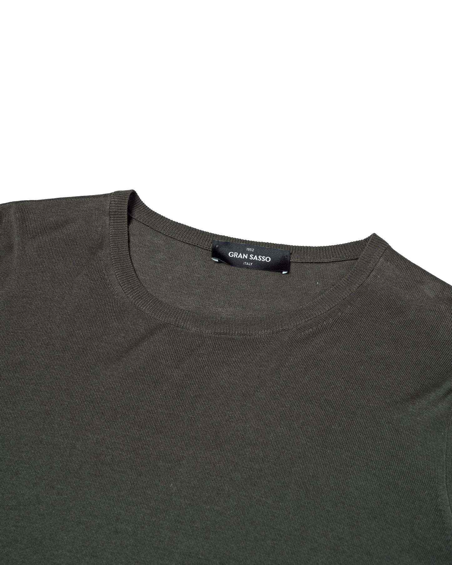 Crewneck knitted silk T-shirt - Military green