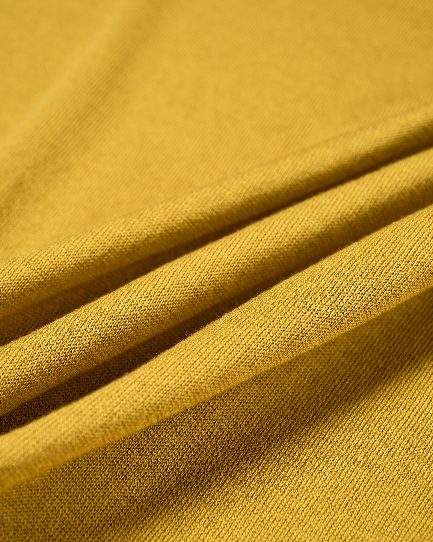 Crewneck knitted silk T-shirt - Amber yellow