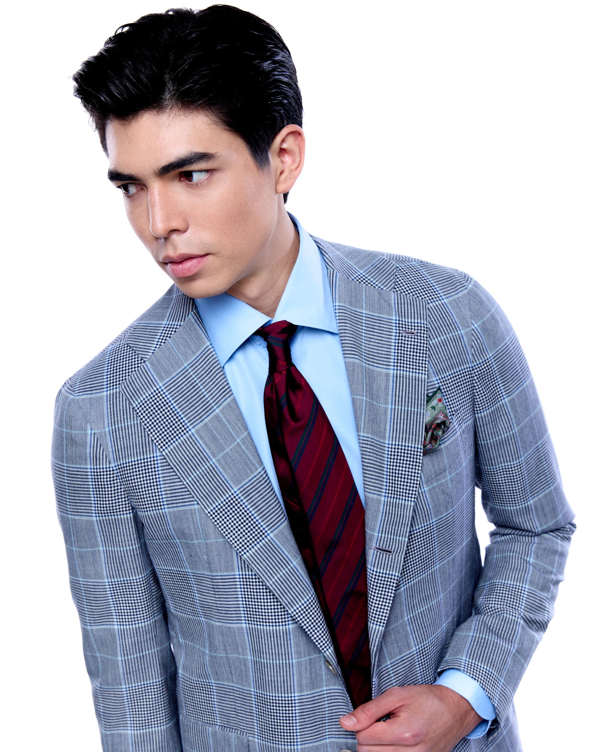 Suit - Single breasted - Grey Glen plaid - wool