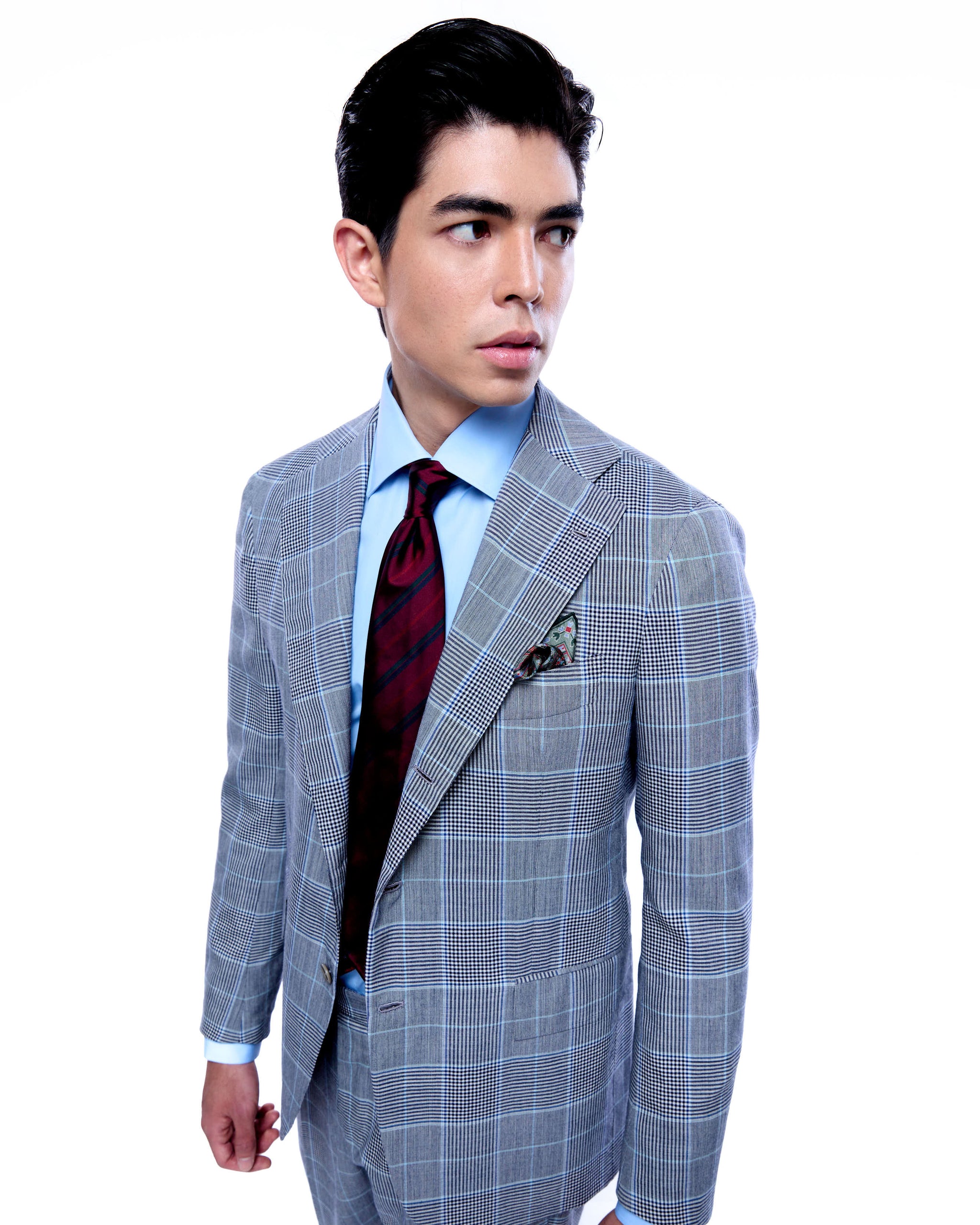 Suit - Single breasted - Grey Glen plaid - wool