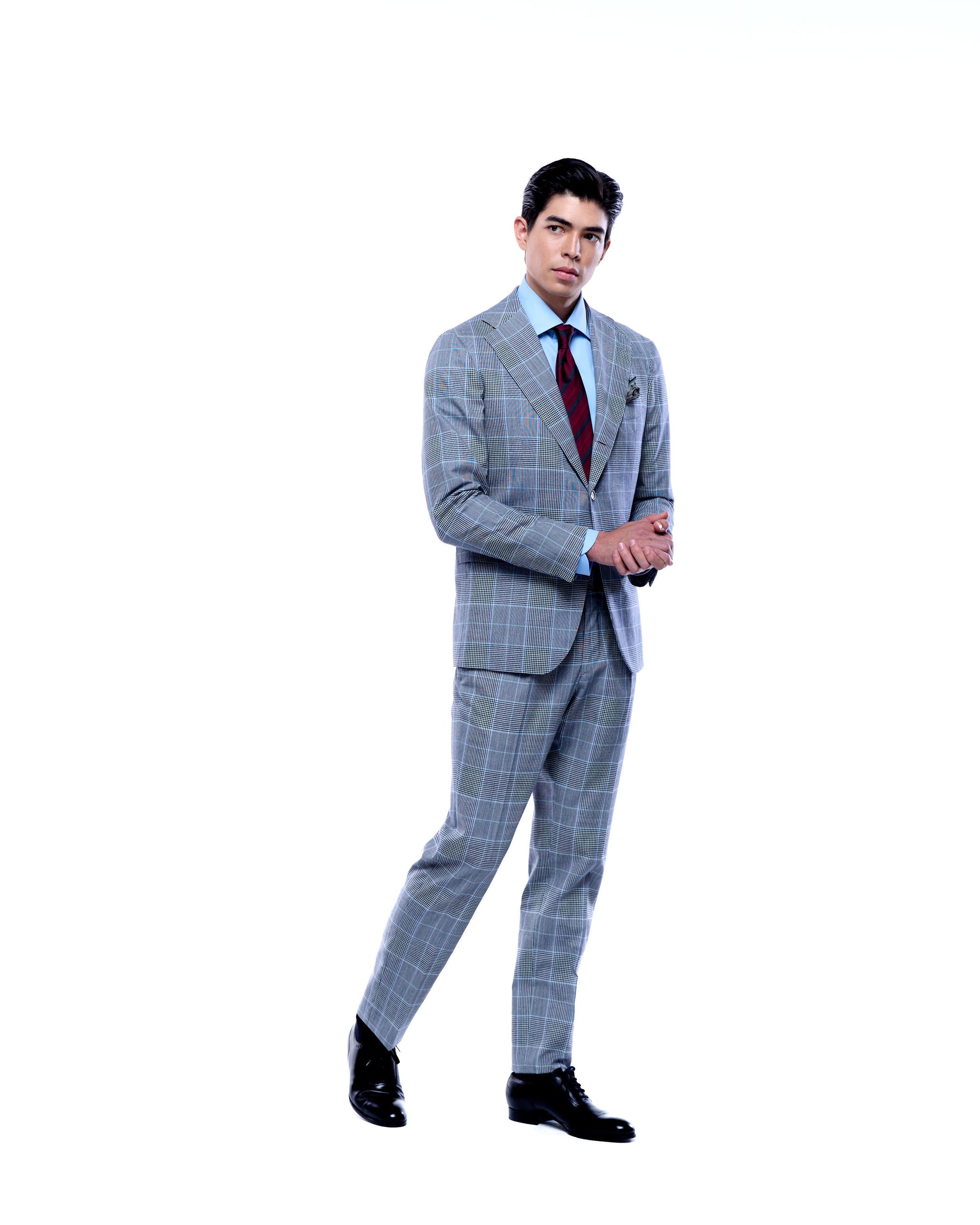 Suit - Single breasted - Grey Glen plaid - wool