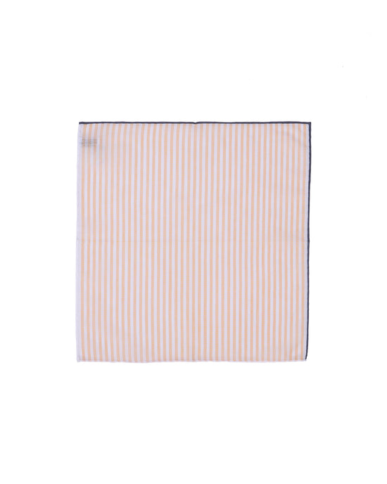 Pocket square - cotton - Orange stripe with black rim