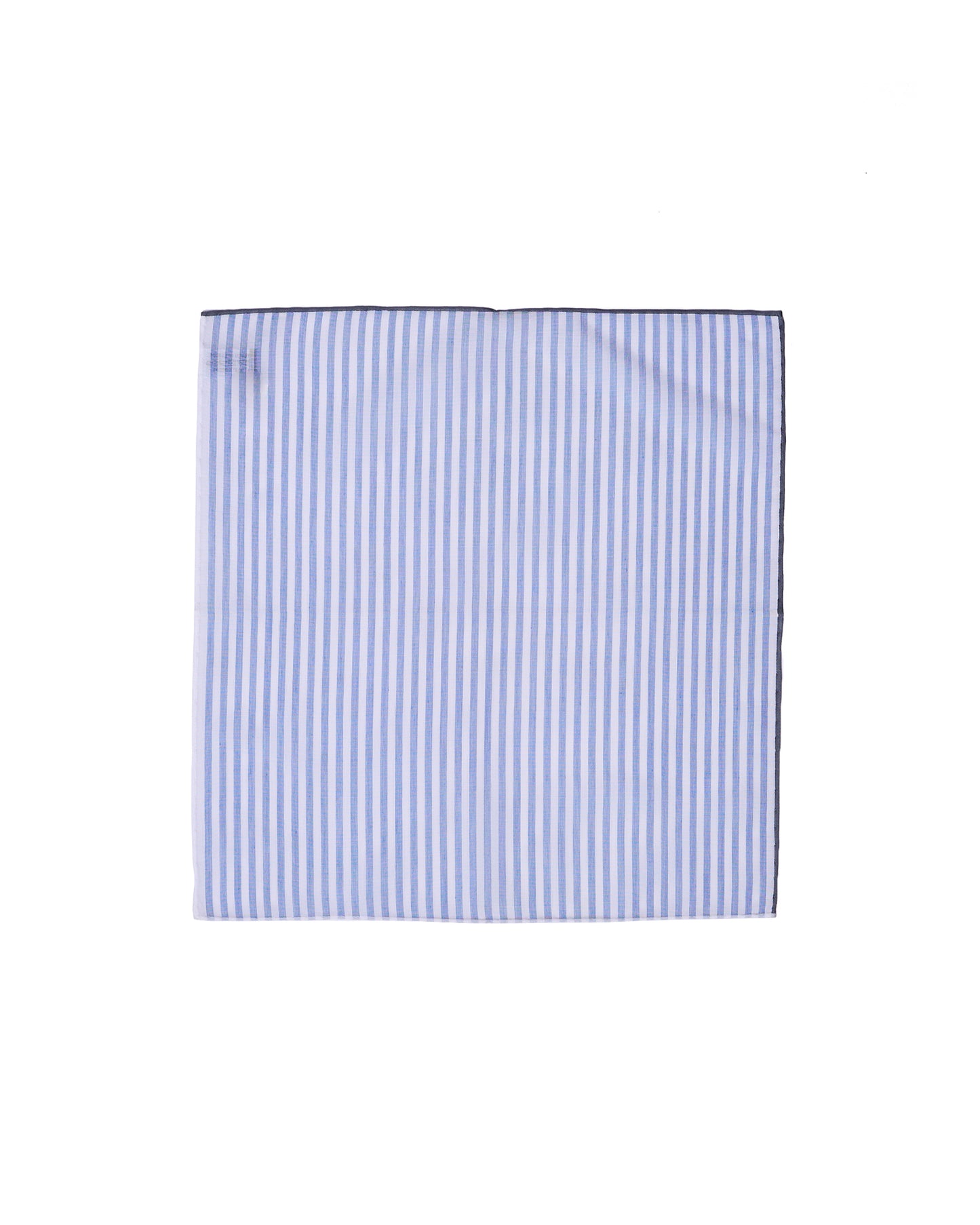 Pocket square - cotton - Blue stripe with black rim