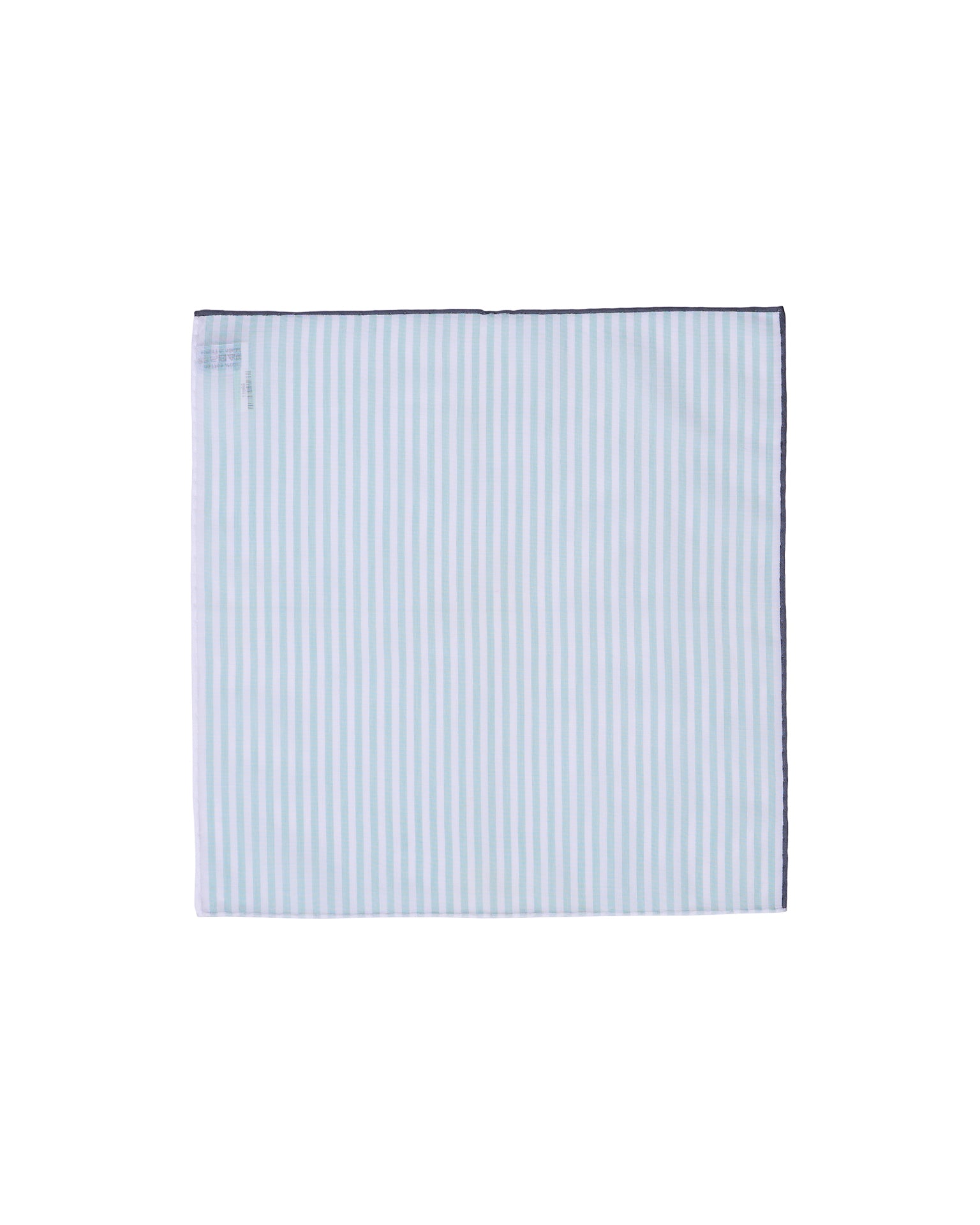 Pocket square - cotton - Green stripe with black rim