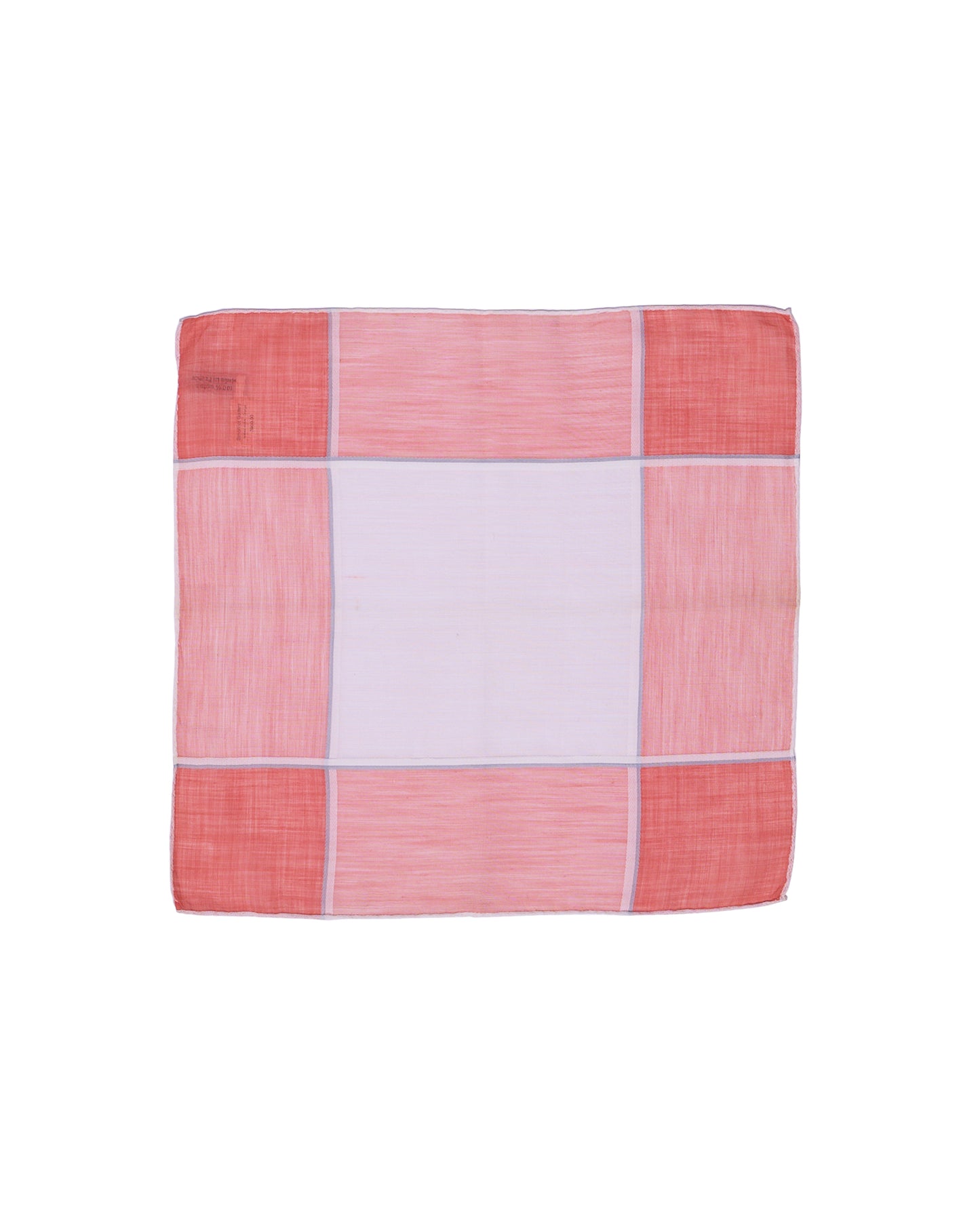 Pocket square - cotton - Orange windowpane with grey stripe